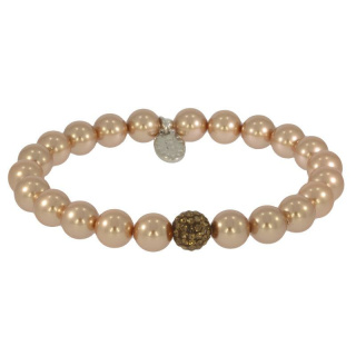 Armband Pave Swarovski® Swaro Pearl Rosegold . Pave Kugel...
